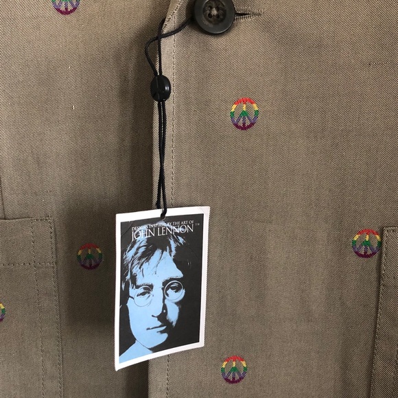 John Lennon Men’s Blazer Cotton Khaki Size XXL NWT $180.00 - Picture 12 of 13